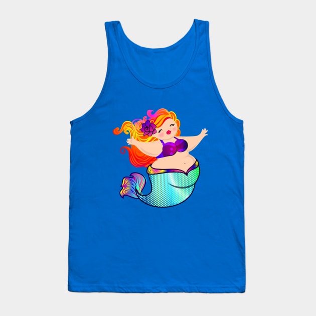 Sunset Mermaid Tank Top by Toni Tees